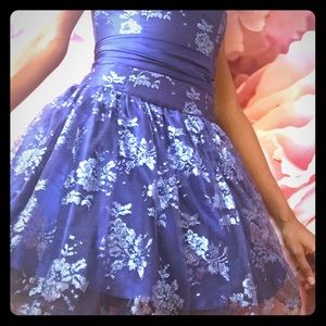 Blue lace formal dress